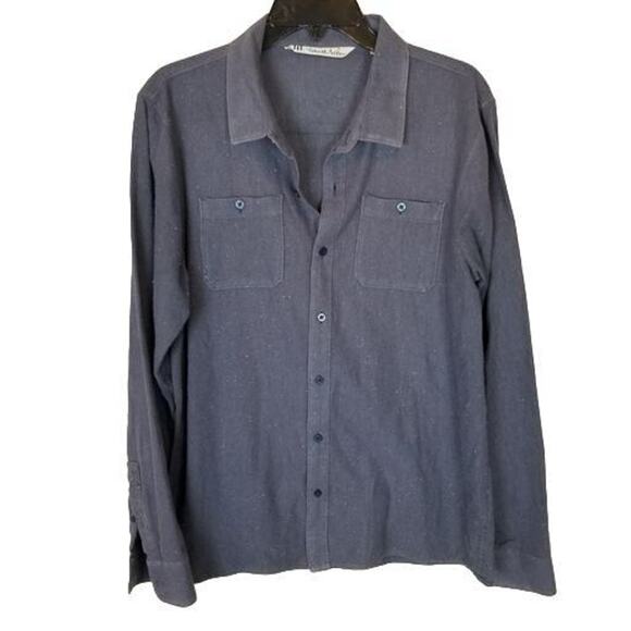 Travis Mathew Mens Flannel Shirt Size L Gorpcore Casual Minimalist Outdoor Blue - Picture 1 of 8